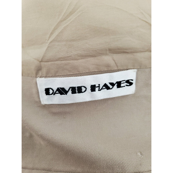 Vtg 80's DAVID HAYES Neiman Marcus 100% Wool Tan Blazer Jacket Sz 12 - Picture 4 of 7